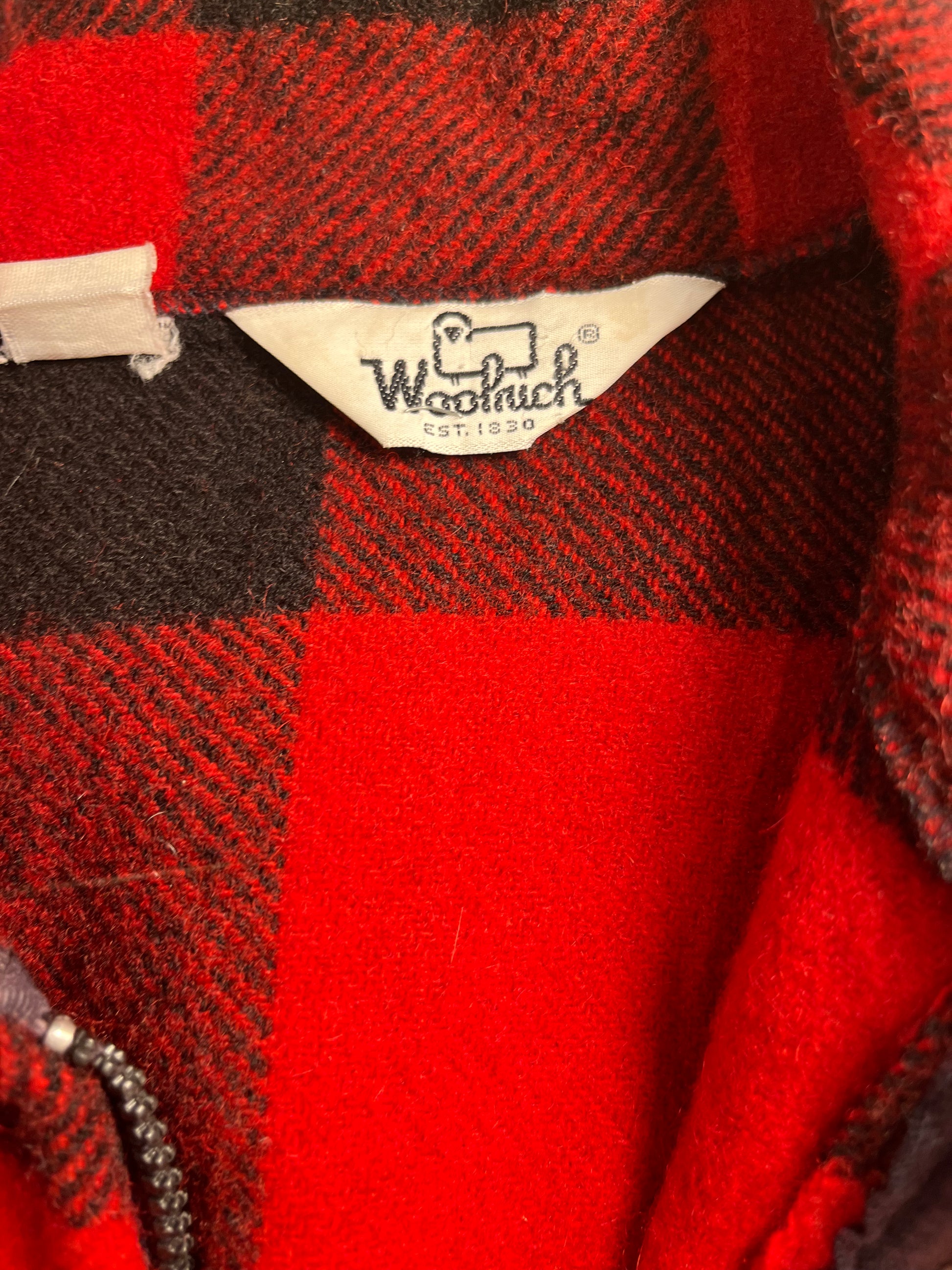90s 'Woolrich' Red Plaid Wool Nylon Jacket / Small - Medium 90s 'Woolrich' Red Plaid Wool Nylon Jacket / Small - Medium