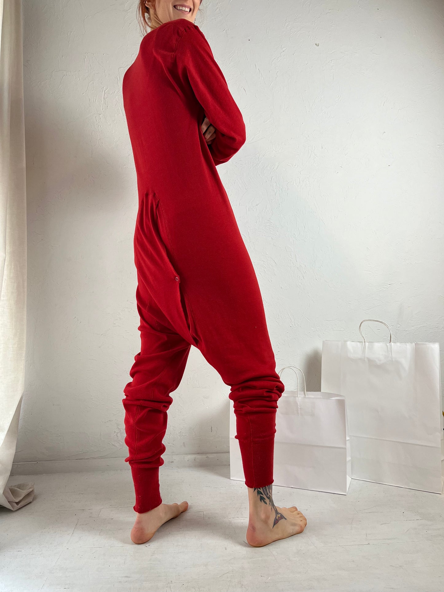 90s 'Stanfields' Red Long Underwear / Large