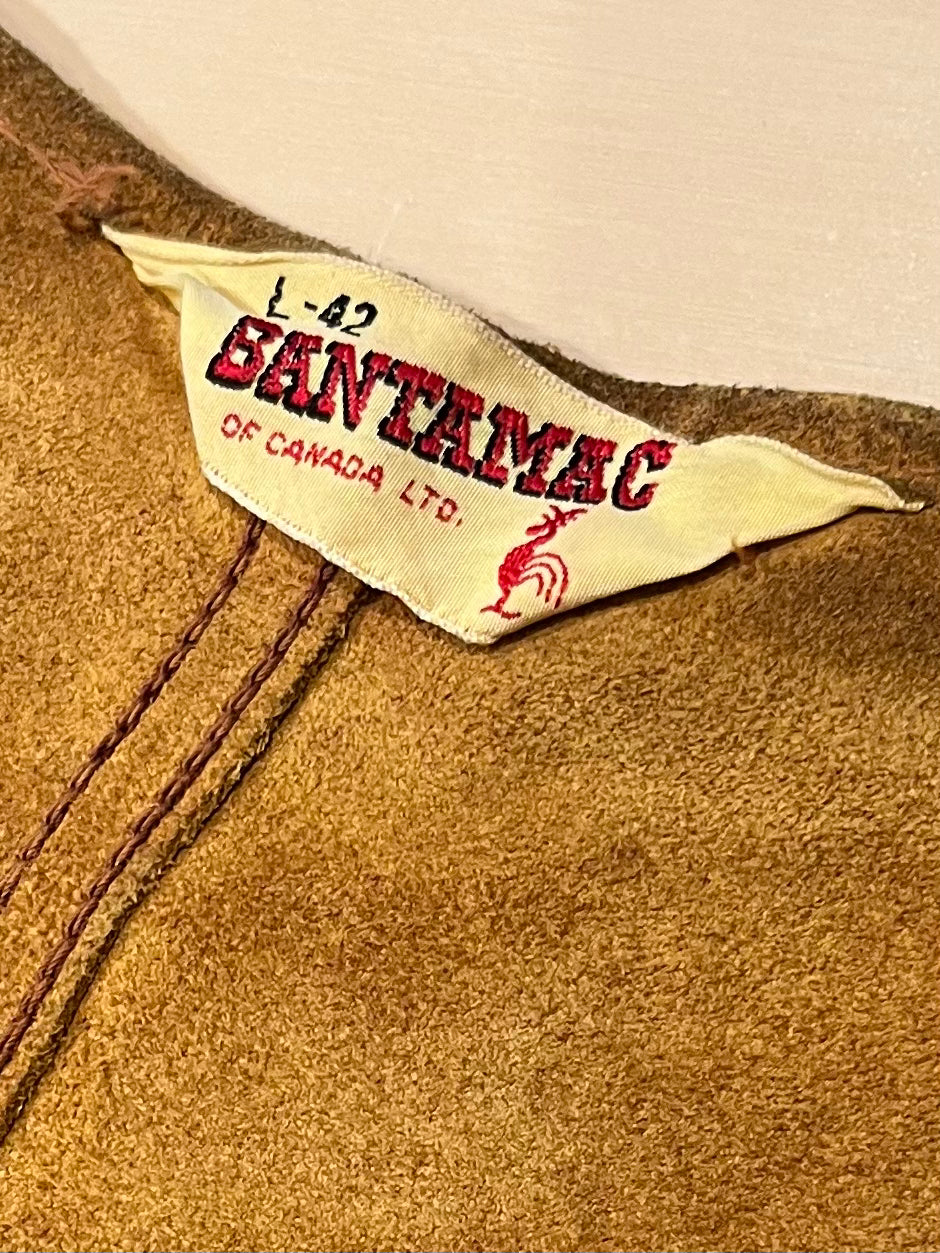 60s 'Bantamac' Suede Leather Utility Vest / Medium